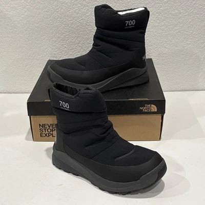 North Face Women’s 7.5 Nuptse II Apres Snow Bootie WP Black/gray Retail $159 NIB - Image 1 of 4