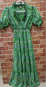 Max Studio Maxikleid Stufen Blumen Größe S Smaragdgrün - Bild 1 von 6