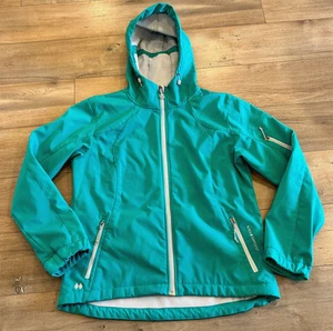 Black Diamond Hooded Jacket Women's Medium Aqua Green Zip Up Zip Pockets - Picture 1 of 14