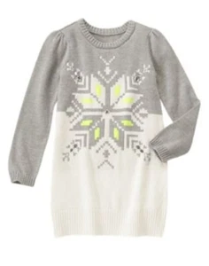 GYMBOREE COZY SKI LODGE GRAY FAIR ISLE w/ GEMS SWEATER DRESS 5 7 10 NWT - Picture 1 of 1