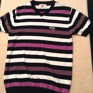 Womens Knit Top Size M Vneck Stripped Sweater Top Lee Cooper Originals BF100 - Picture 1 of 6