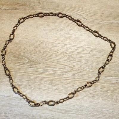 Ralph Lauren 48" Grueso Dorado Tono Cadena Eslabón Collar o Cinturón Foto 1 de 4