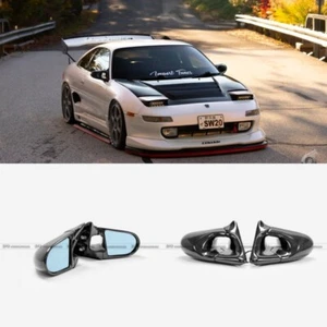 For Toyota MR2 SW20 (LHD) Rearview Side Aero Mirror Rear View Carbon Fiber 2pcs - Picture 1 of 19