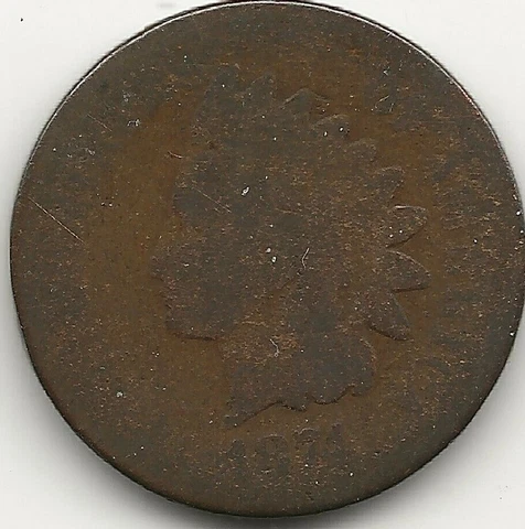 1874 indian cent Cover