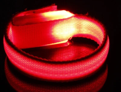 ARM/ANKLE BAND BRACELET RECHARGEABLE LED glow light Safety FOR Running Cycling - Image 1 of 4