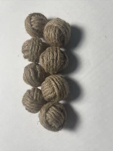 Farmhouse Decorative Twine Balls Lot of 8 Natural Homemade Brown Jute 1.75” - Picture 1 of 3
