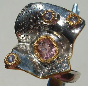 CeS Ring Tansanit und pink, rosa Turmalin - Bild 1 von 1