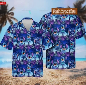 Disney Stitch 3D HAWAII SHIRT HALLOWEEN GIFT CHRISTMAS GIFT BEST PRICE US SIZE - Picture 1 of 3