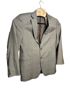 Brooks Brothers 1818 Fitzgerald 40R 100% Wool Gray Plaid 2 Button Made in Italy - Picture 1 of 6