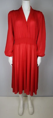 VESTIDO MIDI TRANSPARENTE ROJO VINTAGE AÑOS 70 MUJER - MONTGOMERY WARD YOUNG & NOW Foto 1 de 4