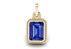 10.25 Ratti 9.00 Carat Certified Natural Blue Sapphire Pendant Saqare Shape Gold
