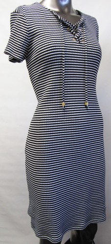 Michael Kors nuovo con etichette donna abito nero bianco a righe M (USA) taglia 40