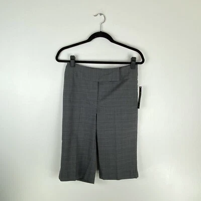 Pantology Womens 4 Bermuda Chino Plaid Shorts Hook N Eye Gray Blue 13” Inseam - Image 1 of 4