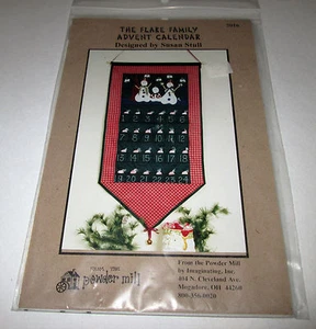 PATTERN Primitive Snowman Christmas Advent Calender Banner UNCUT OOP Powder Mill - Picture 1 of 2