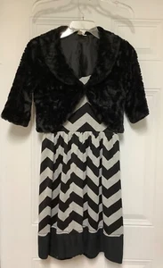 Girl’s Lot Dress Size S & Black Faux Fur Shrug Bundle Teen by Tacera Youth Teen - Picture 1 of 24