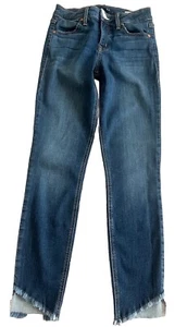 LEVEL 99 ANTHROPOLOGIE DREAMER Frayed Hem Cropped Denim Jeans Size 25 28x27 - Picture 1 of 8