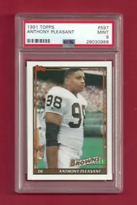 1991 Topps #597 Anthony Pleasant PSA 9 como nuevo Pop 1 Cleveland Browns - Imagen 1 de 1