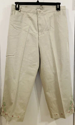 Calça cropped David Brooks Petite Capris bordada estampa verão palmeiras 16P - Imagem 1 de 4