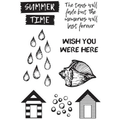 Juego de sellos de goma transparentes sin montar colección SUMMER SPLASH Kaisercraft CS314 nuevo Foto 1 de 2