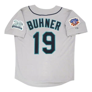 Jay Buhner Seattle Mariners 1997 Grey Road Men's Jersey w/ Jackie 50th Patch - Picture 1 of 5