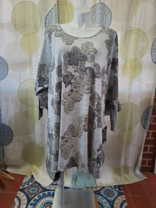 NWT Avenue Textured Gray Sweater Dress Bell / Tie Sleeves (22/24W) Plus Size - Picture 1 of 8