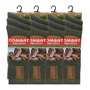 3, 6 Pairs Combat Mens Long Army Socks Thermal Military Hiking Socks Size 6-11 - Picture 1 of 3