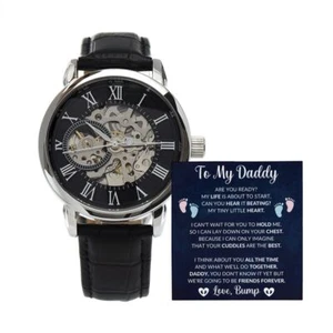 To My Daddy Father to Be Men's Openwork Watch Led Gift Box Expectant Dad - Picture 1 of 8