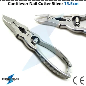Cantilever Nail Nipper Clipper Cutter Silver Thick Nails Heavy Duty Podiatrist - Picture 1 of 3