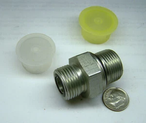 PARKER 8MM22F87OMLOS NEW ADAPTER 1/2 ORFS X MALE 22 MM ORBISO6149 M22X1.5 STEEL - Picture 1 of 6