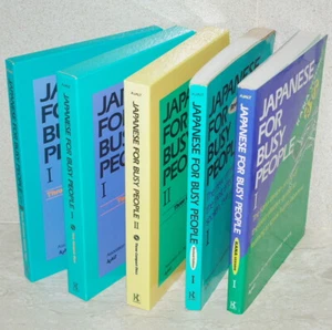 Japanese for Busy People: Vols 1&2 + 5 CDs + 3 Cassettes & Jap-Eng Dictionary - Picture 1 of 10