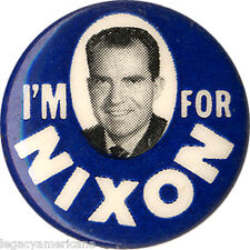 1960 Campaign I'M FOR Richard NIXON Picture Button (1054)