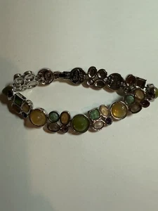 Lia Sophia Silver Bracelet With Yellow, Green And Purple - Picture 1 of 5