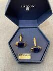 LANVIN cufflinks Navy x gold Men's Jewelry made in France with case New Unused