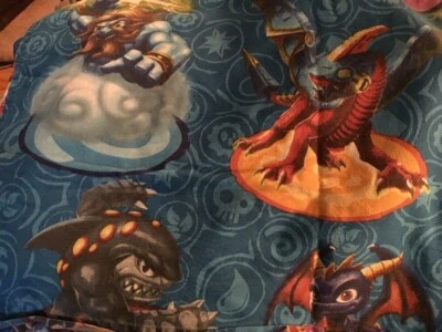 Skylanders Energy Conquers Twin Size Bed Sheet fabric craft material lot Of 2 - Image 1 of 2