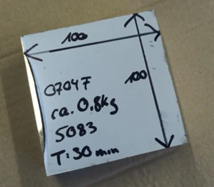 Alu-Reststück 100x100x30mm EN AW 5083 plan gefräst 0704F - Bild 1 von 1