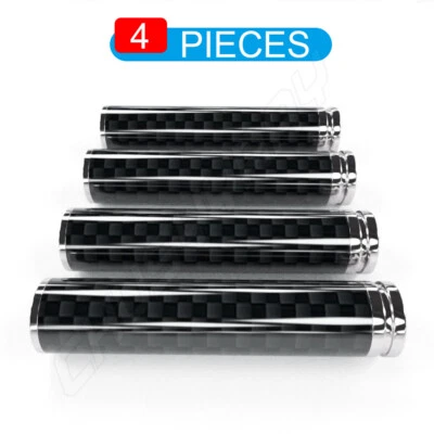 Manijas de perilla de cerradura de puerta interior de fibra de carbono 4 piezas para auto coche camión SUV Foto 1 de 4