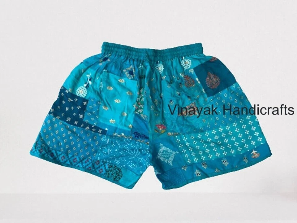 Pantalones Cortos Boho Rayón Patchwork con Bolsillo Bohemio Gitano Multi Parche Cómodos Pantalones Cortos Foto 1 de 1