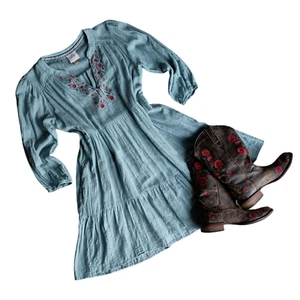Knox Rose Bohemian Kleid mit Blumenstickerei Damen Größe M 3/4 Arm Cottagecore - Bild 1 von 5