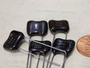 5 NOS 1500pF .0015uF 500volt radial silver mica capacitors - Picture 1 of 1