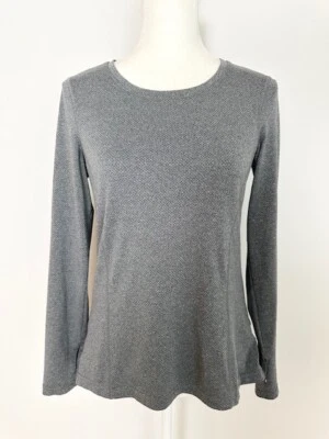 Danskin Now women's Athletic Shirt Size S Gray Crew Neck Thumbholes Long Sleeve - Image 1 of 4