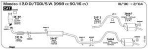MARMITTA POSTERIORE PER FORD Mondeo II 2.0 Di/TDdi/S.W. 1998 cc 90/116 cv Cat 10 - Imagen 1 de 1