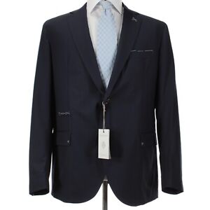 Eleventy Platinum NWD Wool Sport Coat / Blazer Size 56 (46R US) In Solid Blue