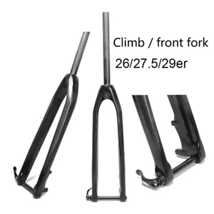 Mountain Bike Carbon Fork mtb Bicycle Forks 26/27.5/29er 1-1/8" Straight 100*15 - Picture 1 of 12