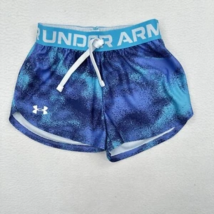 Under Armour Youth Girls Shorts Size XS Play Up Printed Blue 1363371 - Picture 1 of 6