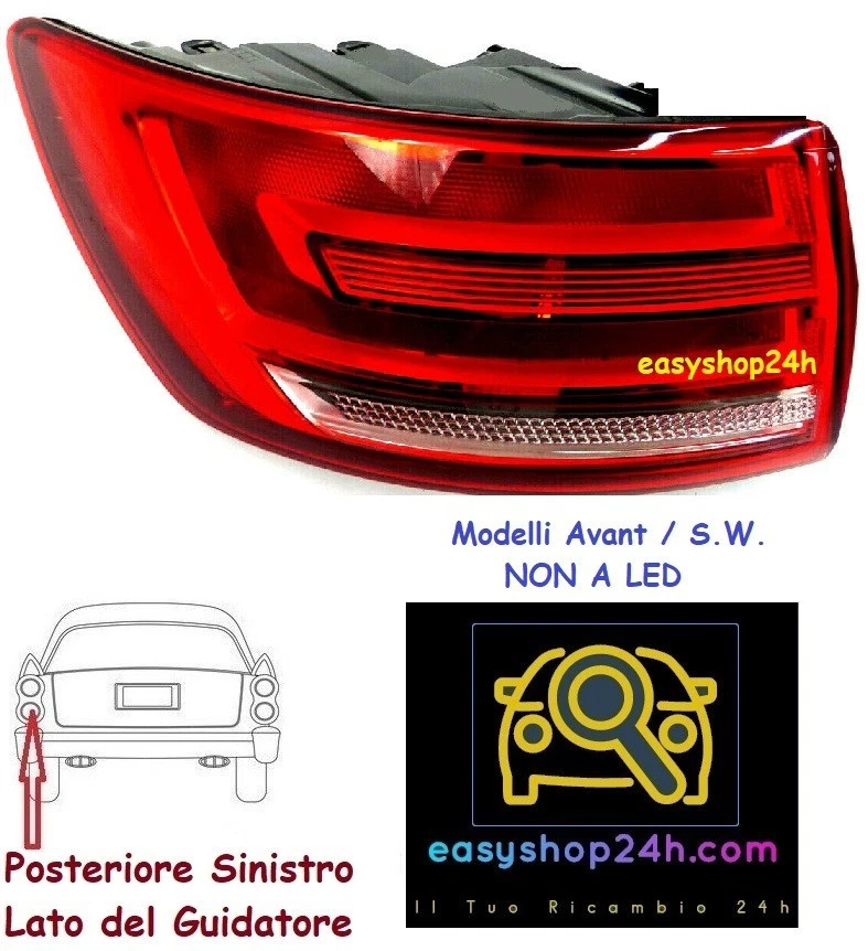 FARO FANALE POSTERIORE ESTERNO SX PER AUDI A4 8W B9 DA 2015 AVANT FANALINO - Immagine 1 di 1