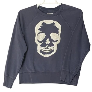 Zadig & Voltaire Size Small Upper Skull Sweatshirt Pullover Top Navy Blue - Picture 1 of 6