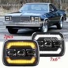 Pair 5x7 7x6 LED Headlights High/Low Beam DRL Fit Chevy El Camino 1978-1981 Chevrolet Sprint