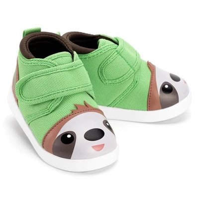 Zapatos para niños pequeños ikiki Sloth Squeaky | Verde/Marrón Foto 1 de 4