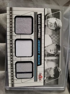 2005 Fleer Classic Clippings CLEMENS / JOHNSON / SCHMIDT Game-Worn Jersey Rack - Picture 1 of 2