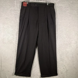 Covington Fancy Pleat Dress Pants Mens 36x30 Black Preppycore Pleated Cuffed - Picture 1 of 16